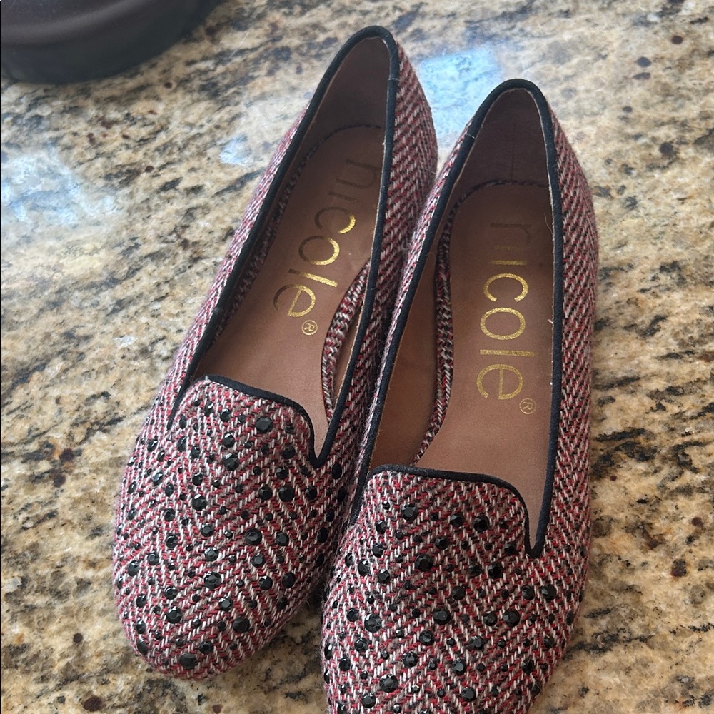 Nicole Women's Textured Flats - Pink and Black